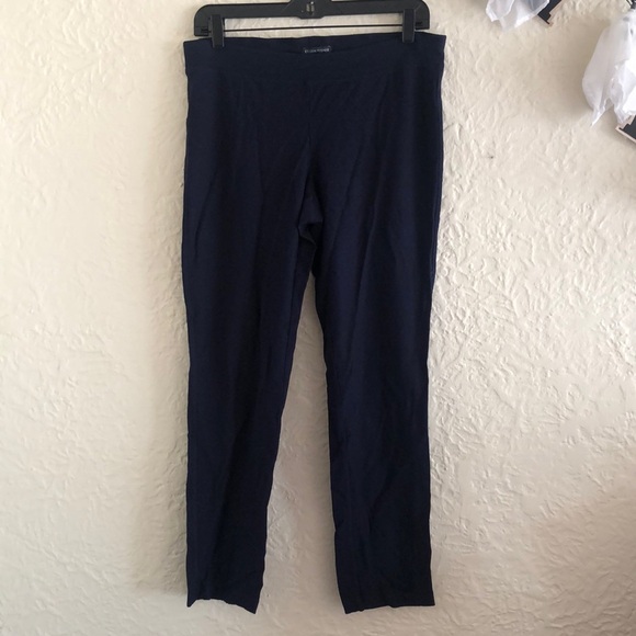 Eileen Fisher Navy Blue Textured Slim Fit Leggings Pants Small - Picture 1 of 7